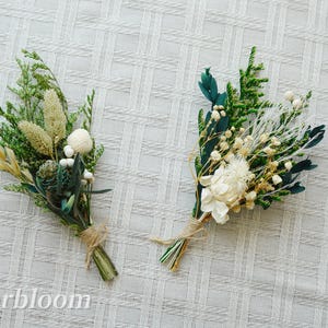 Mini ramo de flores silvestres preservadas estilo bohemio, flores naturales secas, arreglo floral para boda, decoración de mesa o botella pequeña, 2 unidades