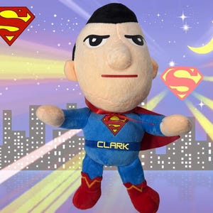 Personalised Superman Inspired Plushie - Custom Name Soft Toy for Superhero Fans of All Ages