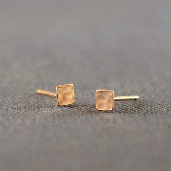 SALE 10% OFF: Square stud earrings, rose gold post earrings, geometric earrings, earings, everyday jewelry, earrings post, under 20 USD