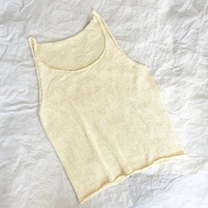 Silk Tank Top – Hand Knit Loro Piana Silk Camisole – Minimalist Summer Knitwear – Size M – Marina’s Knit