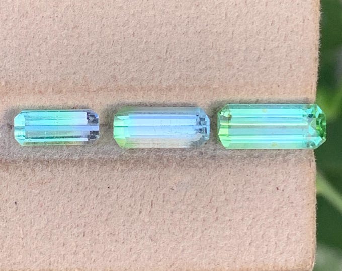 Natural Afghan Bi-Color Tourmaline Lot – 4.50 Carats – Emerald Cut – Blue Green Tourmaline – Loose Gemstones