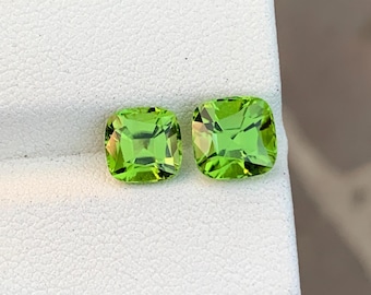 Natural Peridot 5.00 Ct  Bright Green Cushion Cut – Eye Clean Loose Stones – August Birthstone