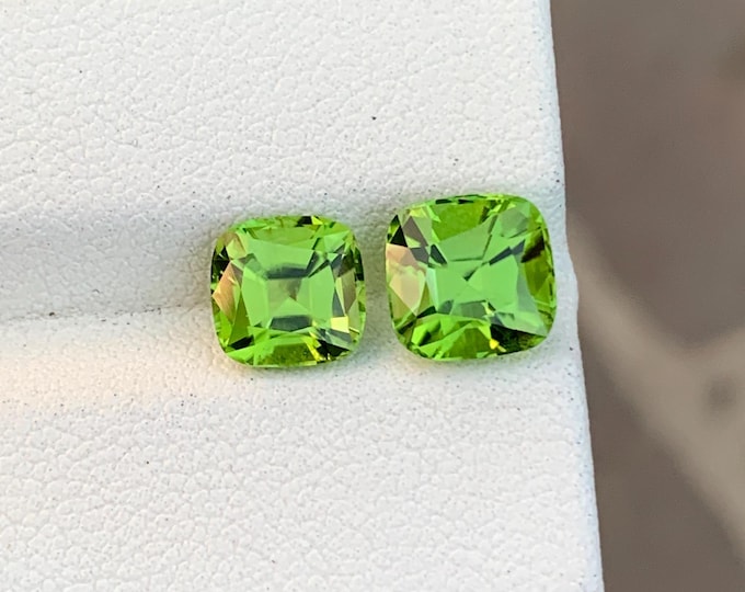 Natural Peridot 5.00 Ct  Bright Green Cushion Cut – Eye Clean Loose Stones – August Birthstone