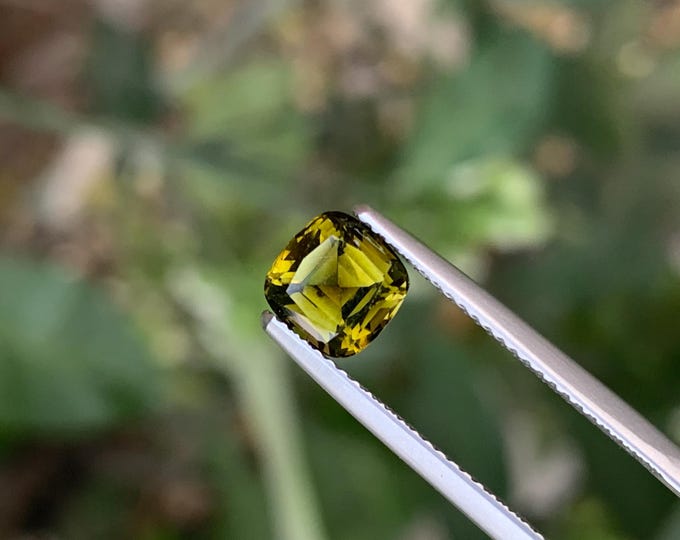 Dark Honey Tourmaline Cushion Cut Gemstone | Afghan Golden Brown Loose Tourmaline for Jewelry