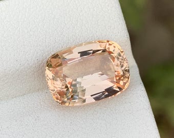 8.70 Ct Natural Katlang Topaz – Cushion Cut Peach Pink Loose Gemstone