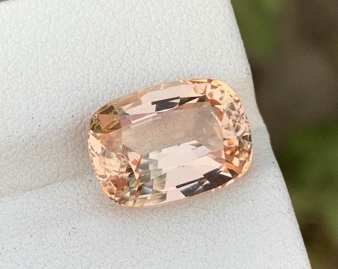 8.70 Ct Natural Katlang Topaz – Cushion Cut Peach Pink Loose Gemstone