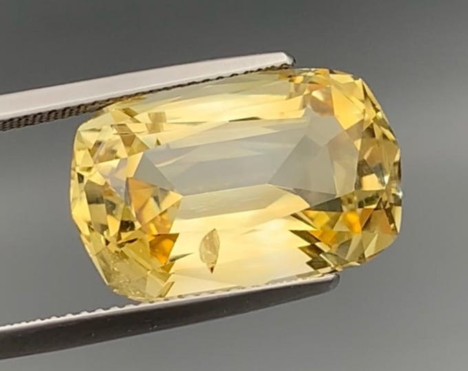 14ct Cushion Cut Citrine Gemstone | Natural Yellow Loose Stone