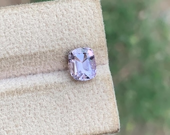 Natural Afghan Spinel Gemstone | Cushion Cut Lavender Purple Faceted Loose Gemstone