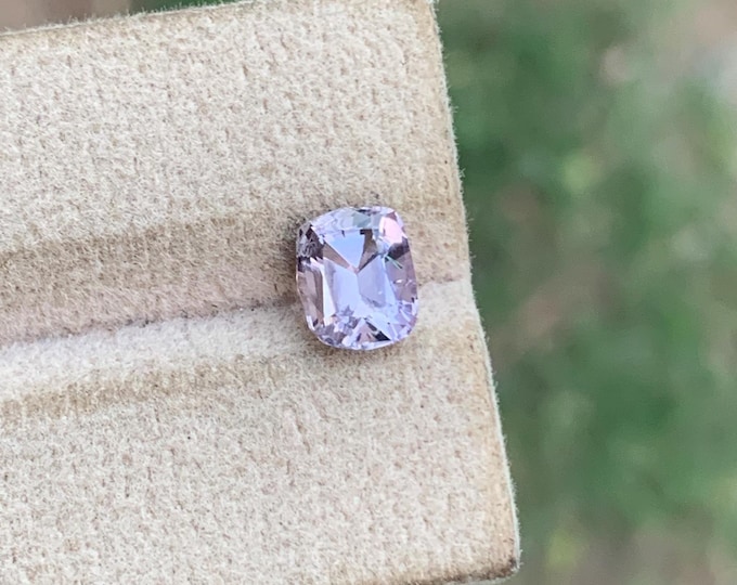 Natural Afghan Spinel Gemstone | Cushion Cut Lavender Purple Faceted Loose Gemstone