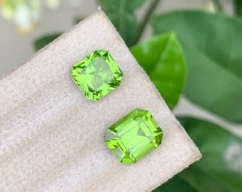 Natural Pakistani Peridot – 5.55 Ct Total | 2 Individual Stones | Mansehra Mine | 2.75 Ct & 2.80 Ct | Vivid Lime Green | SI Clarity