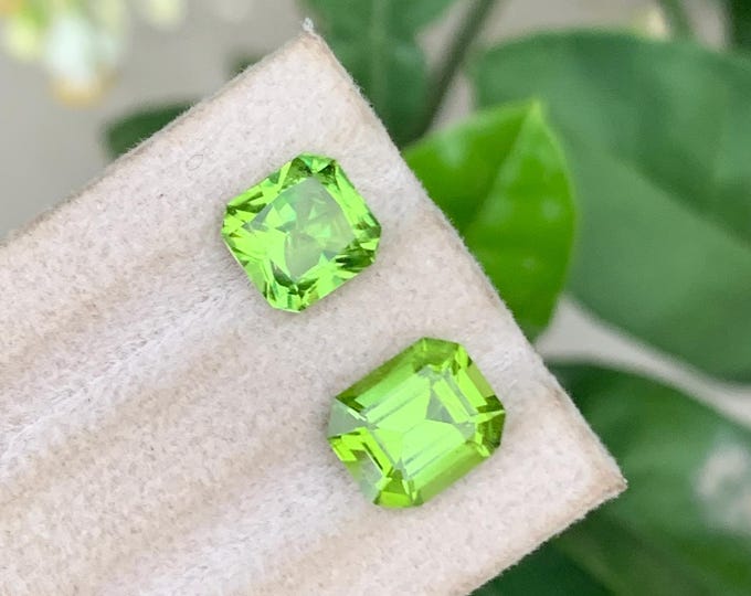 Natural Pakistani Peridot – 5.55 Ct Total | 2 Individual Stones | Mansehra Mine | 2.75 Ct & 2.80 Ct | Vivid Lime Green | SI Clarity