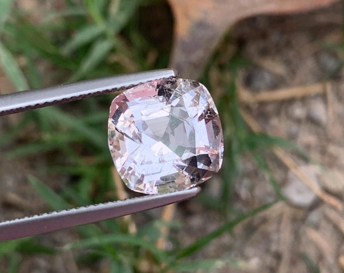 Natural Morganite Cushion Cut Gemstone | Light Pink Afghan Loose Stone