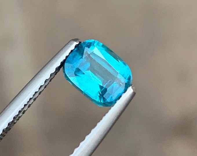 Natural Afghan Blue Tourmaline Gemstone | Cushion Cut Neon Blue Loose Stone