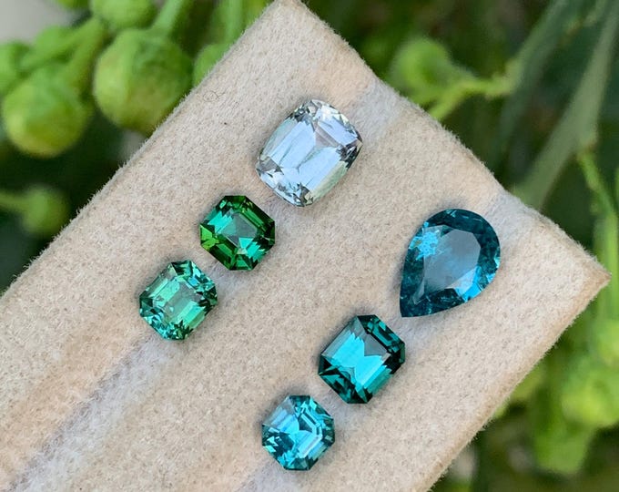 5.50ct Afghan Tourmaline Lot – Teal, Blue & Green Precision Cut Gems