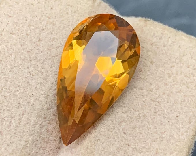 Citrine Gemstone: 6.05 Carat Pear Shape, November Birthstone