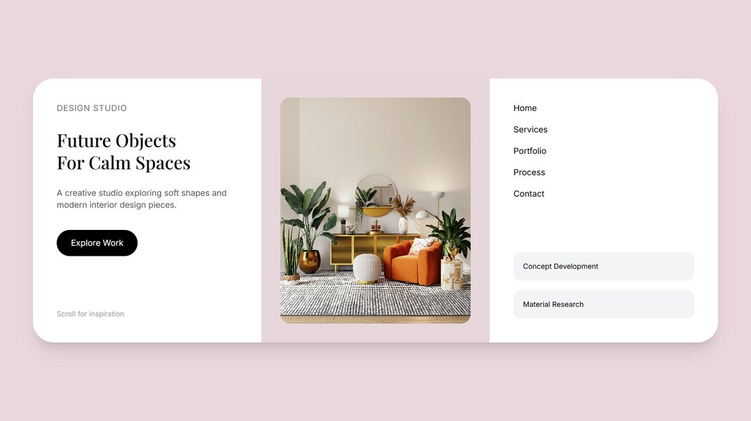 Minimal Interior Website Template – Design Studio HTML Landing Page - Etsy