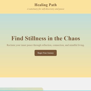Szablon strony internetowej „Ścieżka uzdrawiania” | Spokojny i uważny projekt HTML dla trenerów