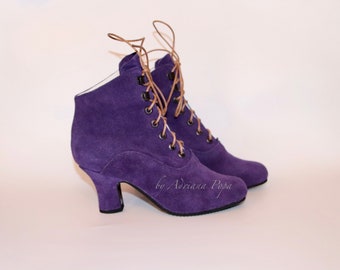 Victorian Boots Granny boots Mauve boots Victorian Shoes Royal Purple Edwardian Boots Royal Purple Victorian Boots