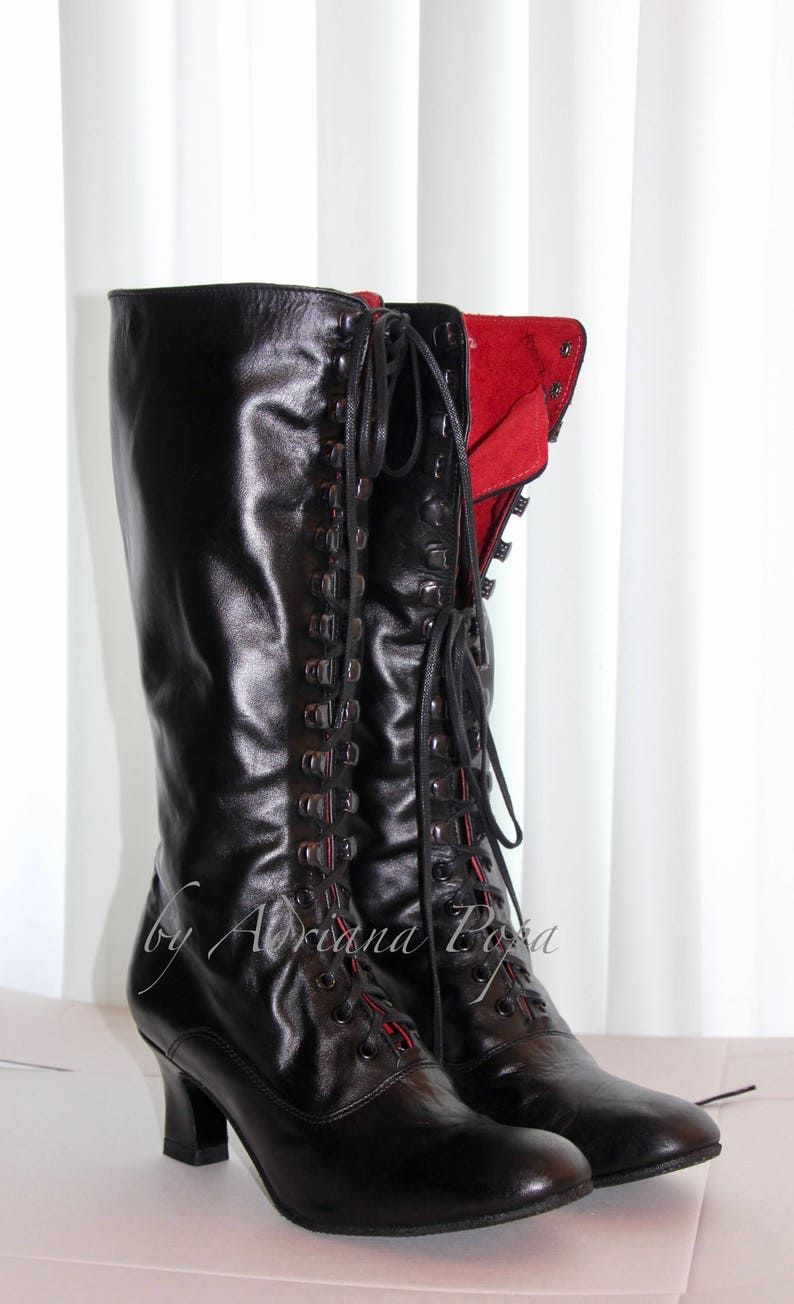 Victorian Clothing Regency Bots Victorian boots Edwardian Boots Burning men Boots Witch Boots Cosplay Boots 1900 shoes Granny Boots Custom made boots Handcraft $273.00 AT vintagedancer.com