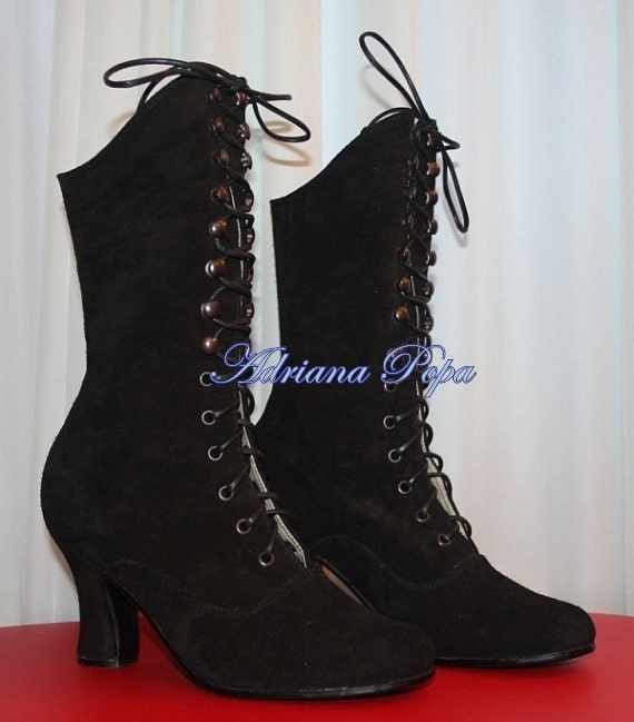 victorian boots black