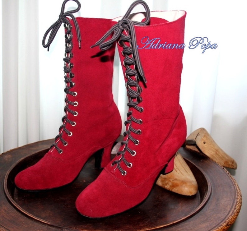 red granny boots