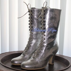 Botas de plata botas de papel de aluminio de plata Botas de | Etsy México