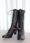 Black leather Boots , Victorian Boots , Edwardian Boots , Steampunk boots , Retro Boots , Lace up Boots , Goth Boots , Custom made boots product logo