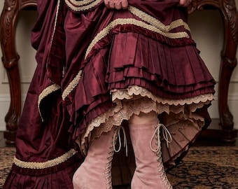 Dusty Rose Boots , suede leather Boots , Victorian Boots , Blush Pink Boots , Edwardian Boots , dusty rose Bridal Boots , Pink boots