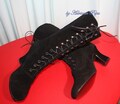 Black Boots , black suede Leather Boots , Black Victorian Boots , Edwardian boots , Regency Boots , Retro style Boots , French style Boots product logo