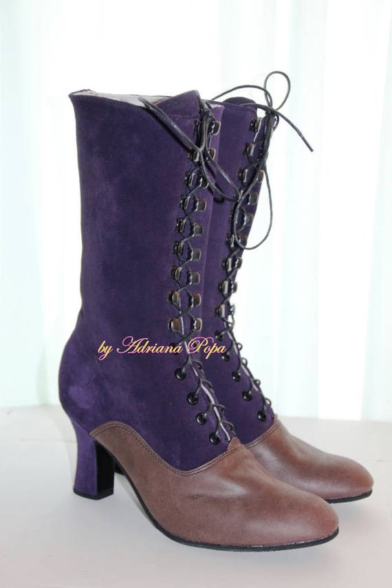 purple victorian boots