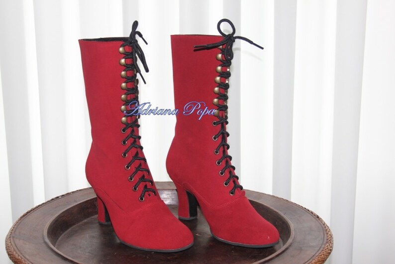 red granny boots