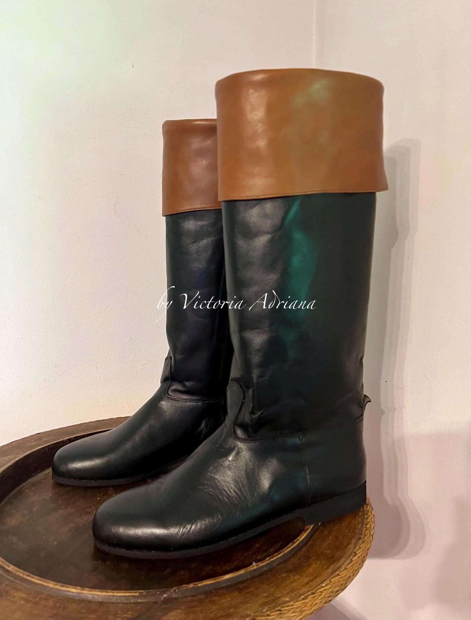 Men Riding Boots with Leather Soles , Leather Men Boots Men Boots lined with leather inside and pullers Men Equestrian Boos Colonial Boots