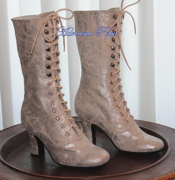 Zapatos de novia Botas de cuero Botas victorianas Botas de | Etsy México