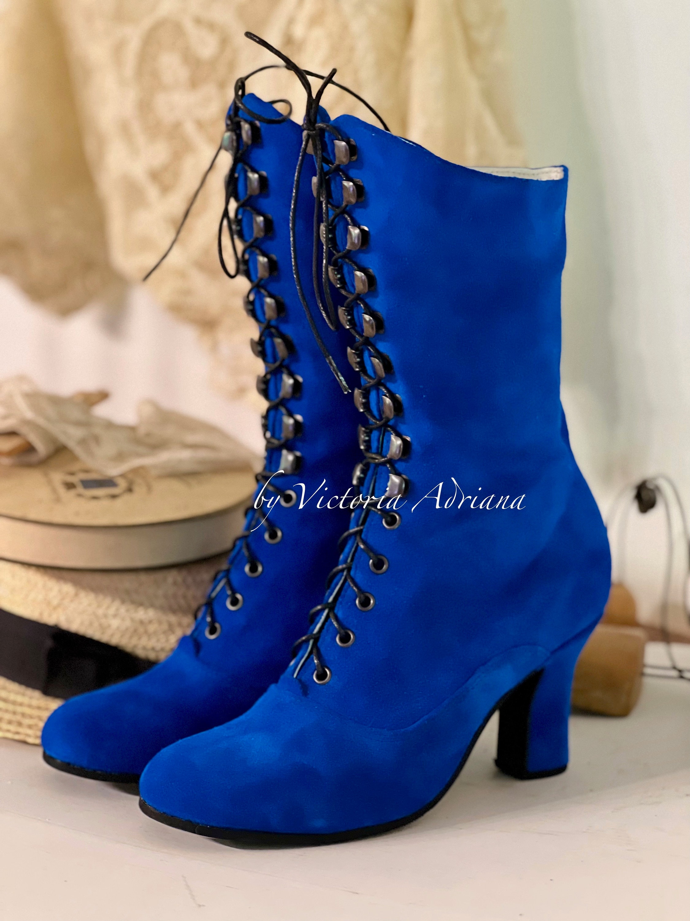 Royal blue heel clearance boots