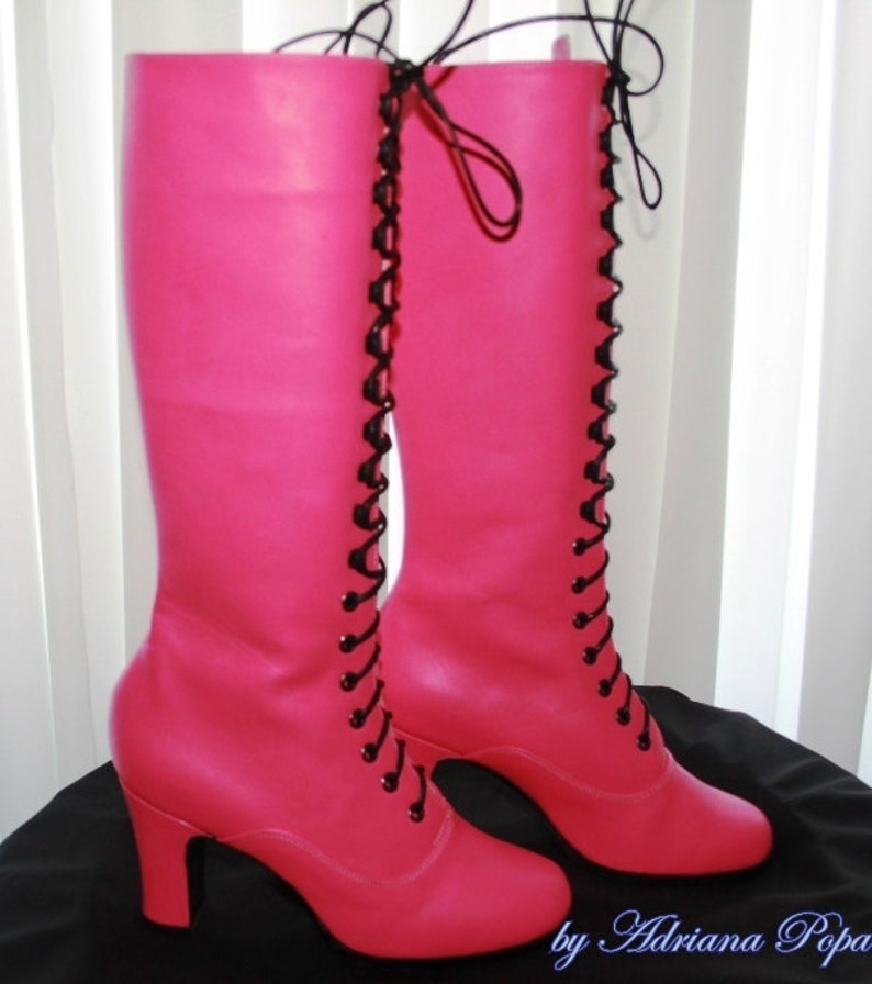 pink victorian boots