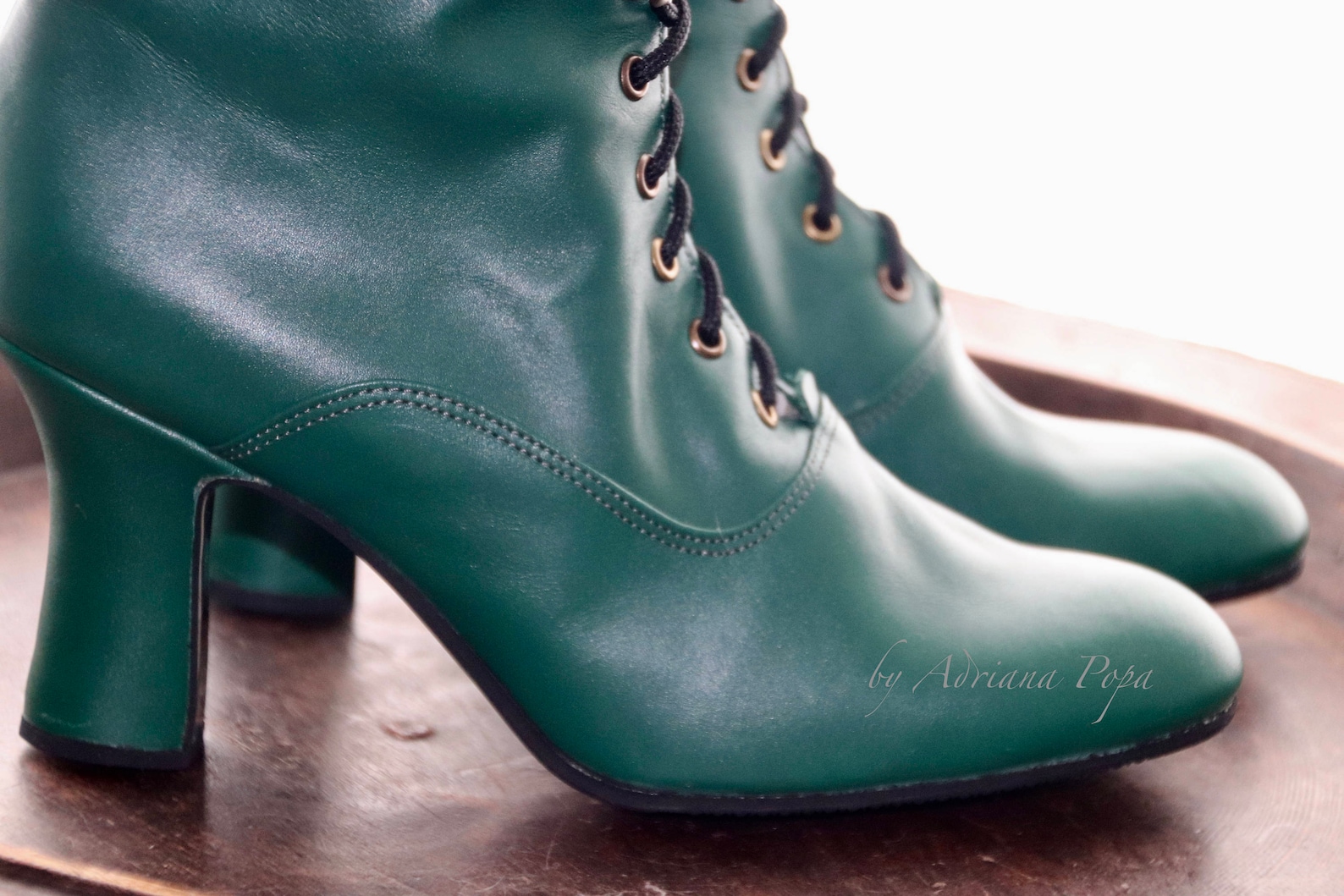 Emerald Green Boots Green Leather Boots Victorian Boots Custom Etsy