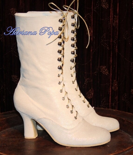white victorian boots