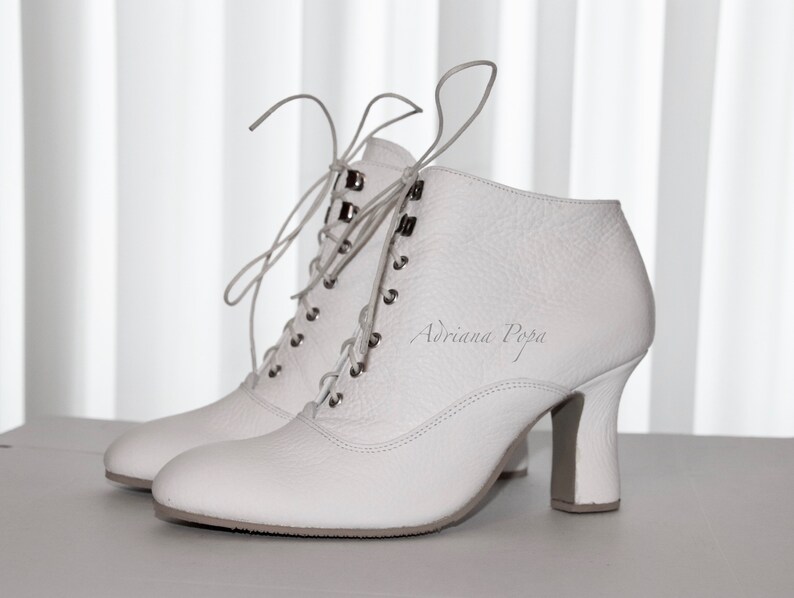 Botas blancas Botas victorianas Botas de cuero blanco Botas de | Etsy México
