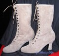 Tan suede leather Boots Beige leather Boots  Victorian Boots Retro boots Bridal Boots Cosplay Boots Regency boots Custom made boots 1900 product logo