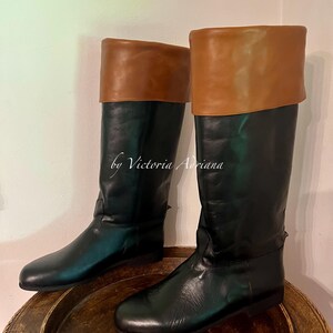 Leather Men Boots , Men Riding Boots , Men Leather Boots , Napoleon style Boots , Men's Costume Boots , Colonial riding Boots 1900's Boots image 4