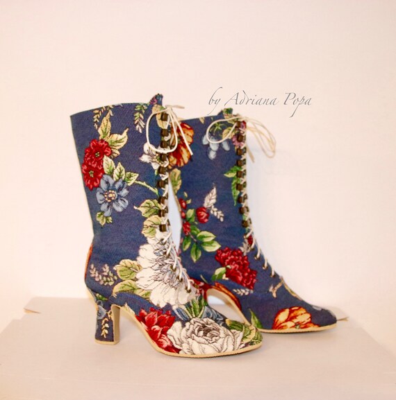 Baroque Pattern Ankle Boots main image 1