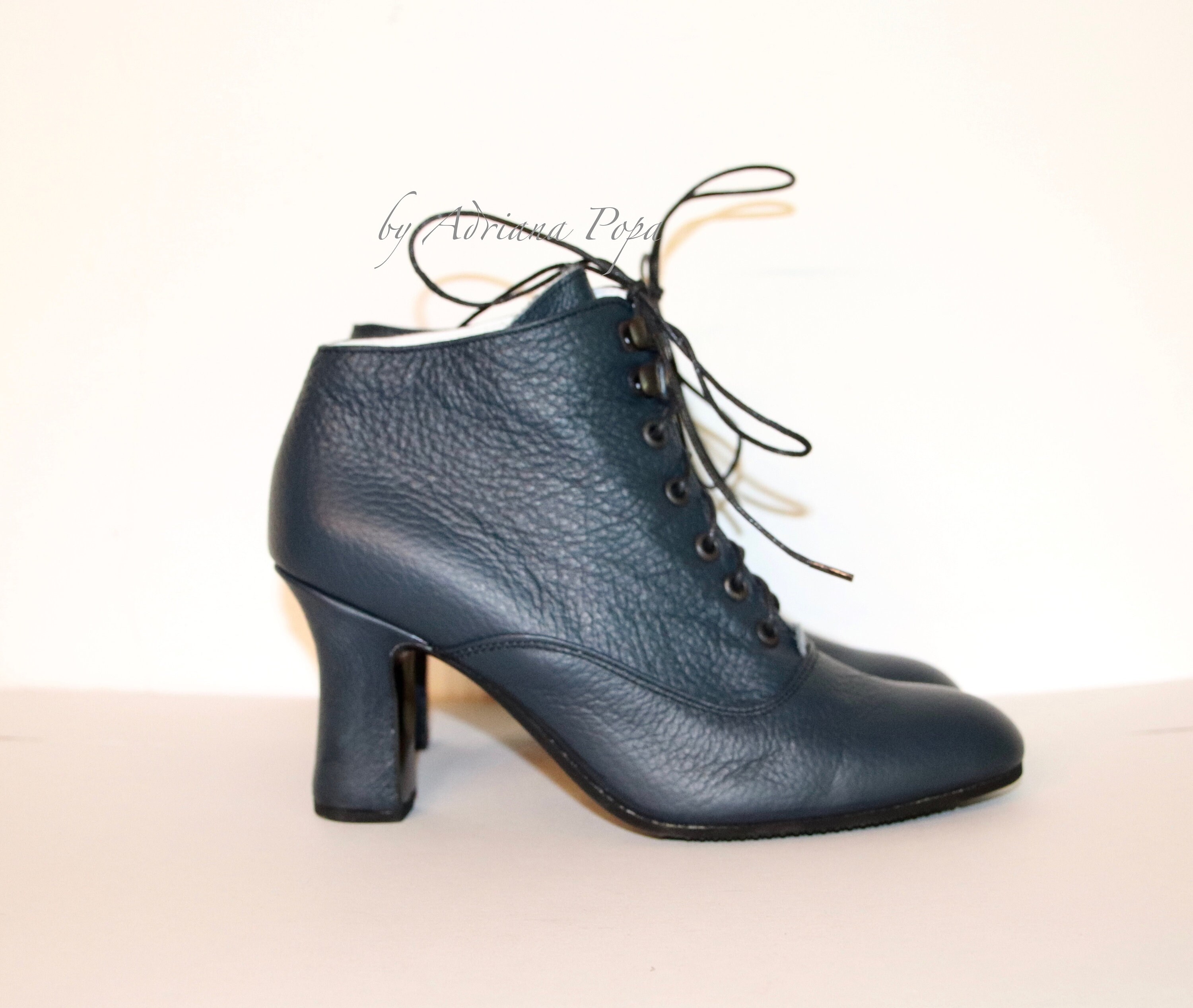 SHITOUJI Bottes Punk Gothique Femme - Cuir à Talon Louis Vintage