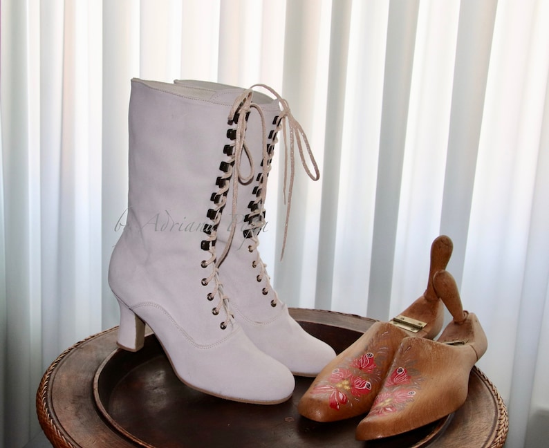 white victorian boots