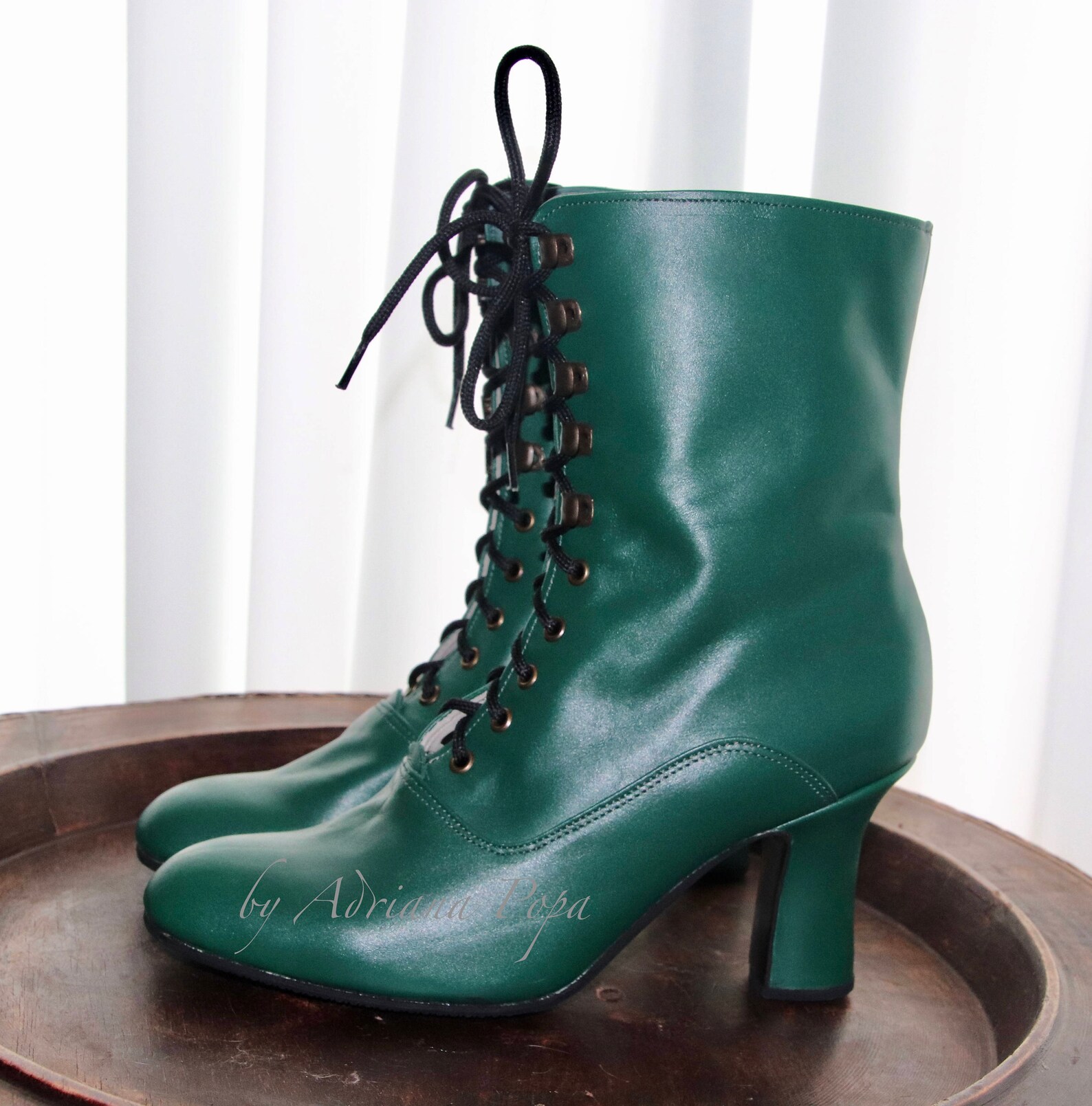 emerald green boots womens