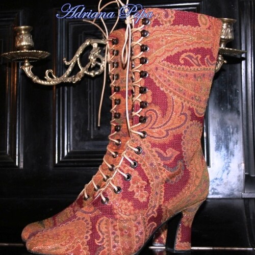 lace fabric boots