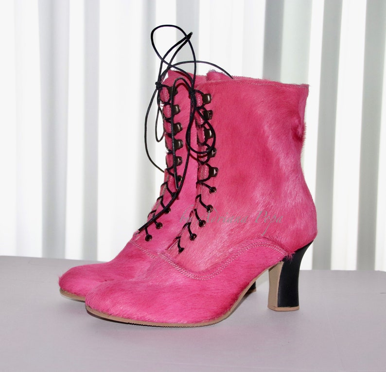 pink victorian boots