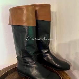 Leather Men Boots , Men Riding Boots , Men Leather Boots , Napoleon style Boots , Men's Costume Boots , Colonial riding Boots 1900's Boots image 2