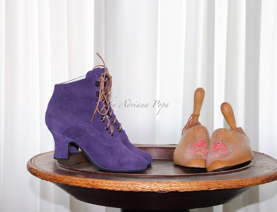 Victorian Boots Granny boots Mauve boots Victorian Shoes Royal Purple Edwardian Boots Royal Purple Victorian Boots
