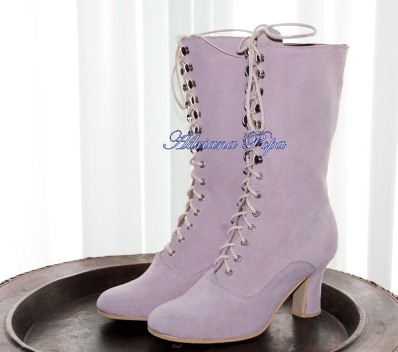 purple victorian boots
