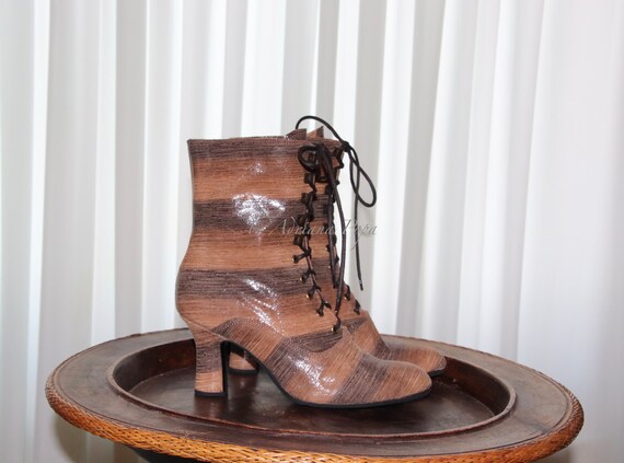 Viktorianischen Stiefel, polnische braun Booties, braune Stiefeletten, Oma Stiefel, georgische Stiefel, Regency Stiefel Viktorianischen Stiefel, polnische braun Booties, braune Stiefeletten, Oma Stiefel, georgische Stiefel, Regency Stiefel
